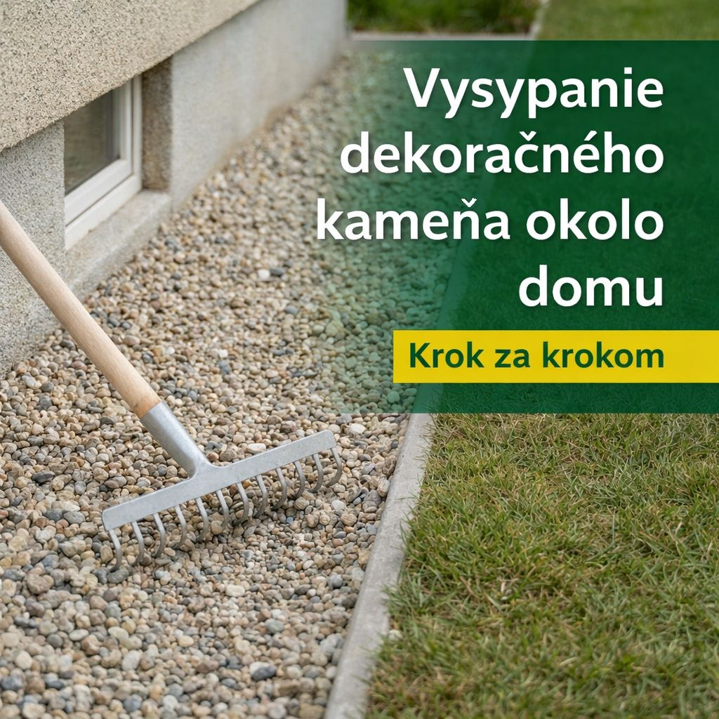 Vysypanie dekoračného kameňa okolo domu – krok za krokom